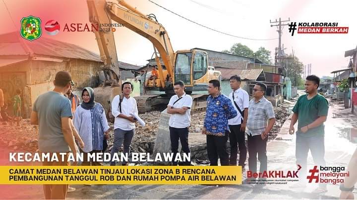 Kecamatan medan belawan tinjau lokasi zona B rencana pembangunan tanggul ROB rumah pompa iar belawan